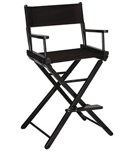 Star Director Chairs A Sample Image of Gold Medal 30inch Bar Height Black Frame Directors Chair