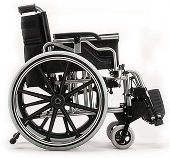 Right side of a folded Foshan Ergonomic Lightweight wheelchair 