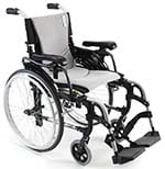 Karman S-305 Ergonomic Wheelchair in silver color facing right