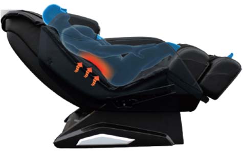 An illustration showing a human resting on Daiwa Massage Chair with Heat 