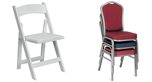 Folding Chairs and Stackable Chairs for Types of Banquet Chairs