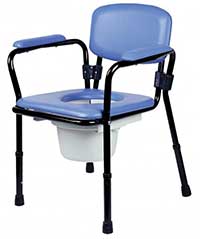 Bedside Commode Chair for Types of Commode Chairs Side View Blue Color