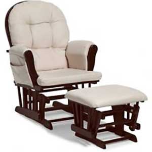 Nursery Chair with Ottoman for Types of Nursery Chairs Side View Cream Color