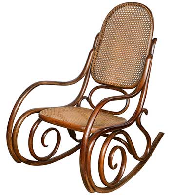 An Image of Vintage Thonet Bentwood Rocking Chair for Types of Wicker Chairs
