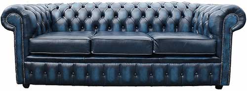 An Image of Three Seater Leather Sofas for Types of Chesterfield Chairs