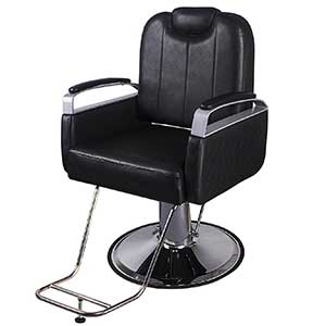Walcut Classic Hydraulic Black Swivel Barber Chair
