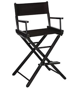 A Sample Image of Gold Medal 30inch Bar Height Black Frame Directors Chair