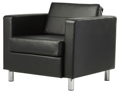 Desma Club Chair Side View Black Color