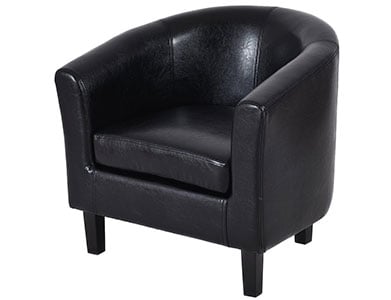Giantex Tub Chair Side View Black Color