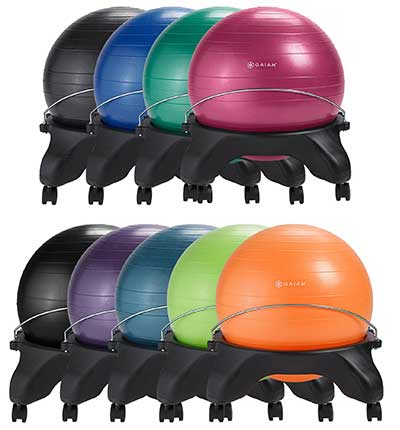 An Image of Gaiam Balance Ball Chair Color Variants for Gaiam Balance Ball Chair Review