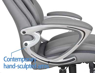 An Image of Contemporary Hand-Sculpted Arms of Serta Work Executive Office Chair