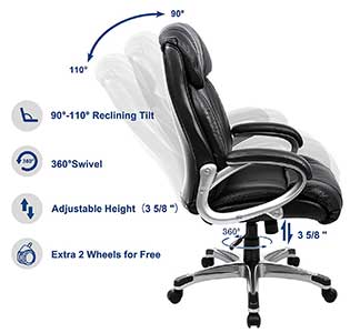An Image Sample of SONGMICS Extra Big Office Chair Features