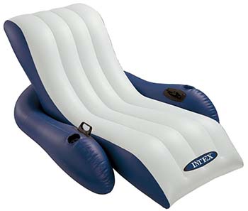 Intex Inflatable Recliner in blue and white color