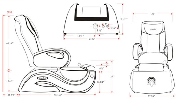 An Image of Cleo GX Pedicure Chair & Spa Specification