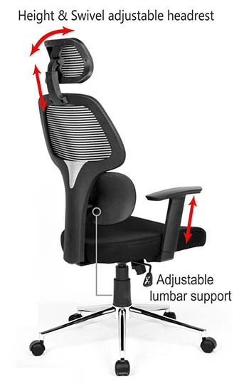 An image highlighting features of Coavas High-Back Mesh office chair.