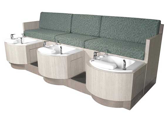 An Image Sample of Green Variants of Collins 62478 Cielo Triple-Basin Bench
