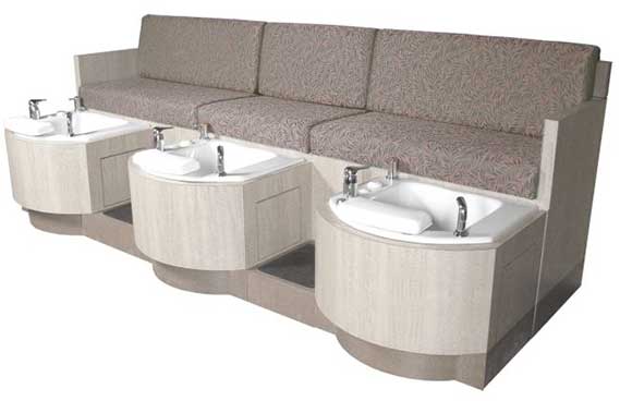 An Image Sample of Brown Variants of Collins 62478 Cielo Triple-Basin Bench