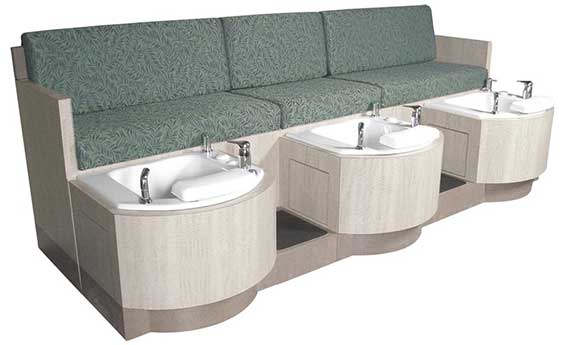 An Image Sample of Left View of Collins 62478 Cielo Triple-Basin Bench