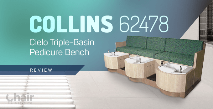 Collins Cielo Triple Bench Pedicure Chair in modern contemporary room