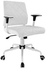 A smaller image of Modway Lattice Modern Faux Leather chair in white color.