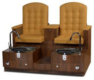 An Image Sample of Butterscotch Variants of Paris Double Bench Spa Pedicure Chair