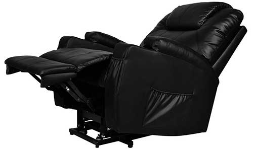 An Image Sample of Recline Angle Position of U-MAX Power Lift Recliner Brown Color Massage Chair