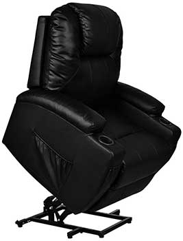 U-MAX Power Lift Recliner Left View of Black Variants - Chair Institute