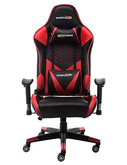 A smaller image of WENSIX Gaming High-Back Computer Chair in Red and Black