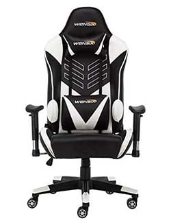 A smaller image of WENSIX Gaming High-Back Computer Chair in White and Black