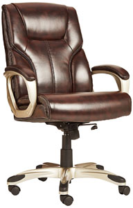 An Image Sample of AmazonBasics High-Back Executive Chair Brown Color