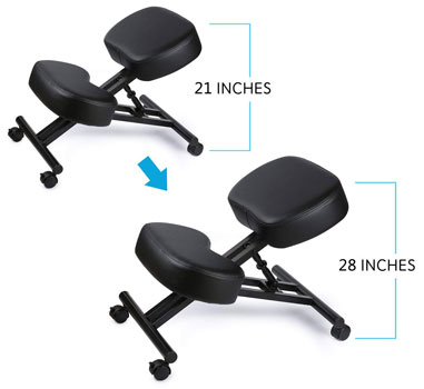 Dragonn Ergonomic Kneeling Chair Adjustable Height - Chair Institute