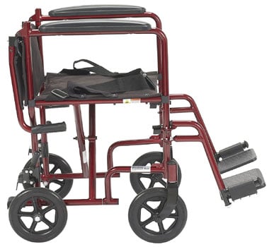 An Image Sample of Easy Assemble of Drive Medical Deluxe Lightweight Aluminum Transport Wheelchair