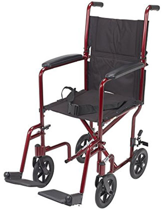 An Image Sample of Drive Medical Deluxe Lightweight Aluminum Transport Wheelchair
