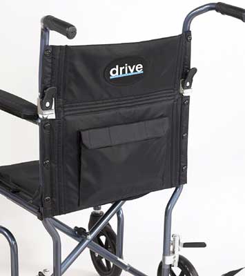 An Image Sample of Onboard Storage of Drive Medical’s FW19BL Fly-Weight Transport Chair