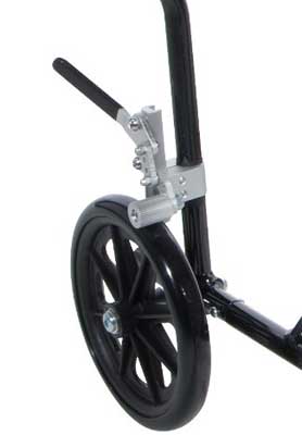 An Image Sample of Rear Wheel of Drive Medical’s FW19BL Fly-Weight Transport Chair