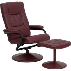 An Image Sample of Flash Furniture Contemporary Leather Recliner: Burgunday