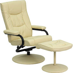 An Image Sample of Flash Furniture Contemporary Leather Recliner: Cream