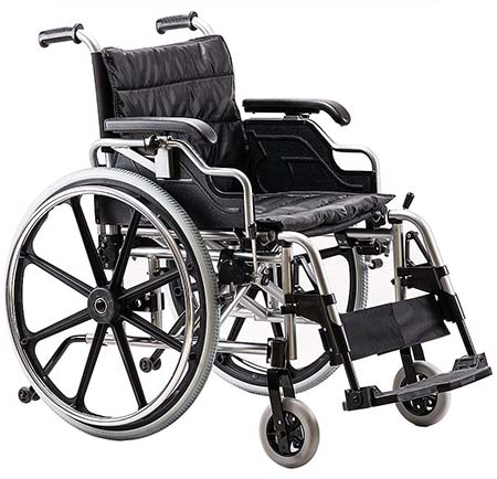 An image of Foshan Ergonomic Lightweight Wheelchair in black color