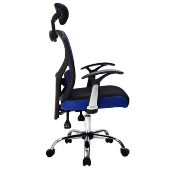 Giantex Executive Office Chair Side View Blue Color