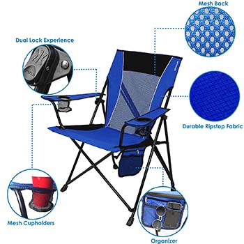 An image of Kijaro Portable Camping Sports Chair in Maldives Blue color