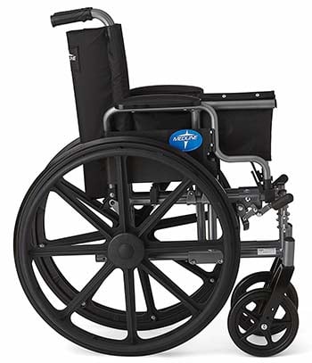 A side view image of Medline K4 Standard Lightweight Wheelchair