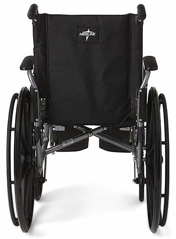 An image showing back of the Medline K4 Basic Lightweight Wheelchair