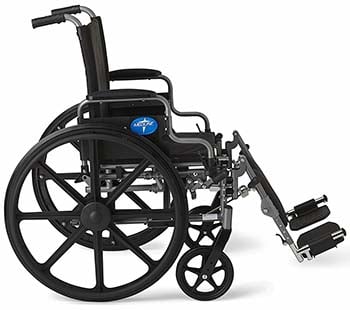 An image side view of Medline Basic Aluminum Transport Chair