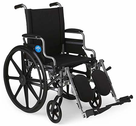 An image of Medline K4 Basic Wheelchair in black color