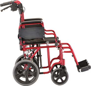 An Image Sample of Easy Handling of NOVA Medical Heavy Duty Transport Wheelchair