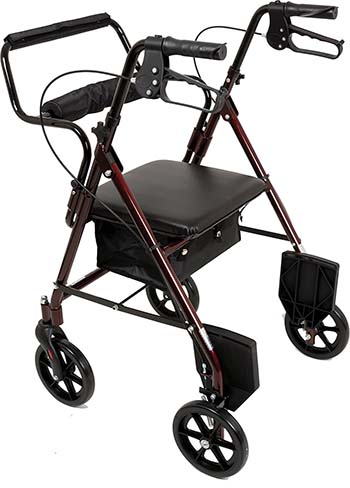 An image of ProBasics Transport Rollator in burgundy color