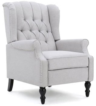 An Image of Light Gray Variants of Best Armchairs for Back Pain: Elizabeth Tufted Fabric Armchair
