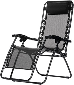 An Image of  Black Variants of Best Lounge Chair for Lower-Back Pain: AmazonBasics Zero Gravity Chair