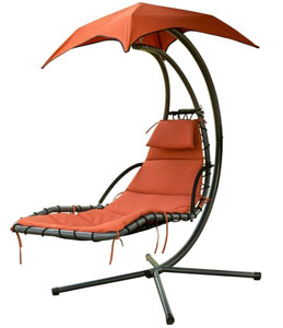 An Image of Red Variants of Best Lounge Chair for Lower-Back Pain: PatioPost Outdoor Hanging Chaise Lounger