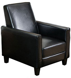 Best Selling Davis Recliner Club Chair in Black Leather